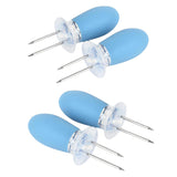 Maxbell Maxbell 4 Pieces Outdoor Barbecue Skewer Corn Cob Needle Fruit Fork Holder Blue