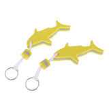 Maxbell 2 Pieces Shark Shaped EVA Floating Keychain Keyring Water Key Float Yellow - Aladdin Shoppers