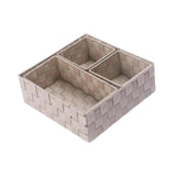 Maxbell 4Pcs Woven Storage Box Cubes Organization Containers for Drawer Car Tabletop Khaki
