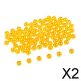Maxbell 2x60 Pieces Carp Lure Fishing Beads Round Floating Fishing Beads Golden