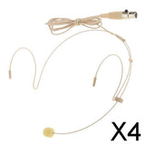Maxbell 4xProfessional Ear Hook Wired Headset / Headworn Microphone Skin Color 3Pin