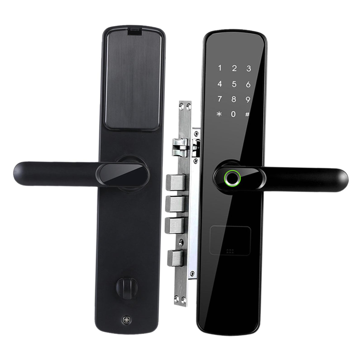 Maxbell Fingerprint Door Lock for Front Door Keypad Code Backup Keys Smart Door Knob For Tt