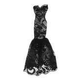 1/6 Scale Figure Mermaid Skirt Scene Photo Prop Cute Pretend Play Game Dress Black