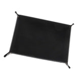 Maxbell Folding Dice Tray Set Flannel Reinforced Bottom Rectangle for Board Games Flannel Black