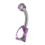 Maxbell Clicker Belly Button Rings Fashion Accessory Rhinestones Belly Piercing Hoop Purple