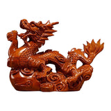 Maxbell Chinese Dragon Figurine Crafts Desktop Ornament for Home Fireplace Bookshelf Orange