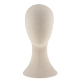 Maxbell 3pcs Canvas Block Mannequin Head Wig Hat Making Glasses Holder with Stand