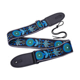 Maxbell Guitar Strap Adjustable Shoulder Strap for Electric Guitars Acoustic Guitars Blue Flower