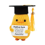 Maxbell Duck with Positive Card Lovely Knitting Doll for Car Dashboard Desk New Year