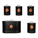 Maxbell Kitchen Canisters Set Farmhouse Food Jars for Home Coffee Shop Bakery Black