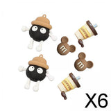Maxbell 6xBeach Bag Charms Decor Removable Summer Fashion DIY Handbag Button Ornaments Briquette 6PCS