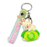 Maxbell Bunny Keychain Protector Cartoon Bag Pendant Accessory Delicate Doll Keyring green