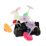 Maxbell Maxbell Silicone Lotus Leaf Mushroom for Aquarium Fish Tank Decoration B