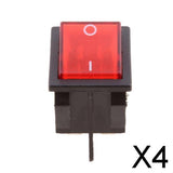Maxbell 4xWaterproof Car Boat 4 Pin DPST Red LED Lighted Rocker Switch On/Off  Switch