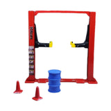 Maxbell 1/64 Diorama Garage Tools Lift Gantry Oil Drum Display Scene Model Miniature Red Lift