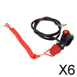 Maxbell 6xUniversal Engine Stop Kill Tether Switch Lanyard for ATV Racing Emergency