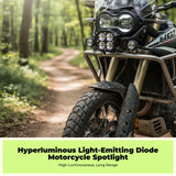 Light-Emitting Diode Motorcycle Spotlight, Waterproof Auxiliary Driving Light, high-intensity All-Terrain Headlight, Adjustable Mount, Universal Fit Switch+Pipe Clamp 1pc