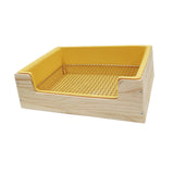 Maxbell 2 in 1 Rabbit Hay Feeder Box Hay Feeder with Litter Pan for Bunny Guinea Pig yellow toilet pan