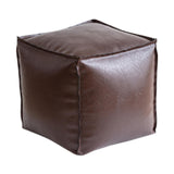Maxbell Unstuffed Pouf Cover Boho Foot Rest Cover for Balcony Under Desk Living Room Dark Brown