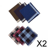 Maxbell 2x6x Dark Plaid Handkerchief Casual Comfortable Reusable Men's Handkerchiefs
