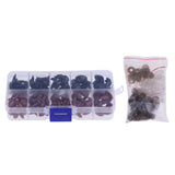 Maxbell 130 Pieces Plastic Safety Noses for Bear Animals Dolls Making Black & Brown
