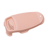Maxbell Hand Washing Board for Clothes with Soap Holder for Children's Clothes Socks Pink