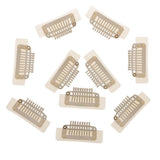 Maxbell Maxbell 10 Pieces 9 Teeth Snap-Comb Wig Hair Extension Clips with Rubber Back White