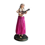 Maxbell Girl in Skirt Statue Artwork Resin Figurine with Base for Office Shelf Study Red Playing Guitar