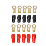 Maxbell 2x5 Pairs 4 AWG Car Audio Power Ground Wire Ring Terminal Connector Brass