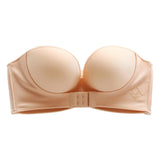 Womens Bra Strapless Lingerie Front Closure Brassiere Skin Color 38AB