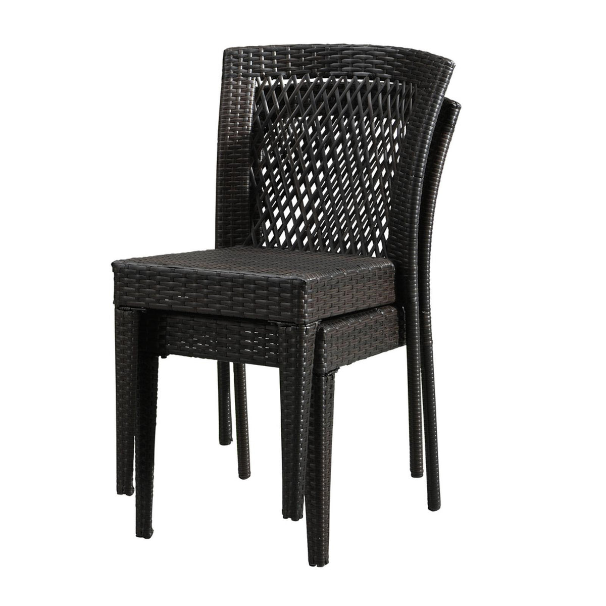 Outdoor Dining Chairs Set of 2, Stackable Chairs with -Resistant Rattan
