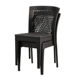 Outdoor Dining Chairs Set of 2, Stackable Chairs with -Resistant Rattan