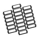 20x File Label Holder Metal Frame Drawer Tag for Cupboard Drawer Box Black