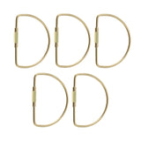 Maxbell 5 Pieces Brass Screw Lock Keychain Ring Clip Tool Hook Clasp D shape