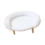 Maxbell Cat Couch for Indoor Cats Wooden Portable Fashionable Pet Furniture Cat Sofa white