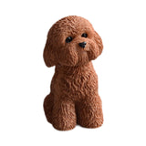 Dog Miniature Figurine Mini Animal Statue for Bedroom Shelf Living Room Brown Squatting