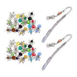 Maxbell 24 Pieces Tibetan Silver Angel  Wing Charms Glass Pendant Bead multi-colored