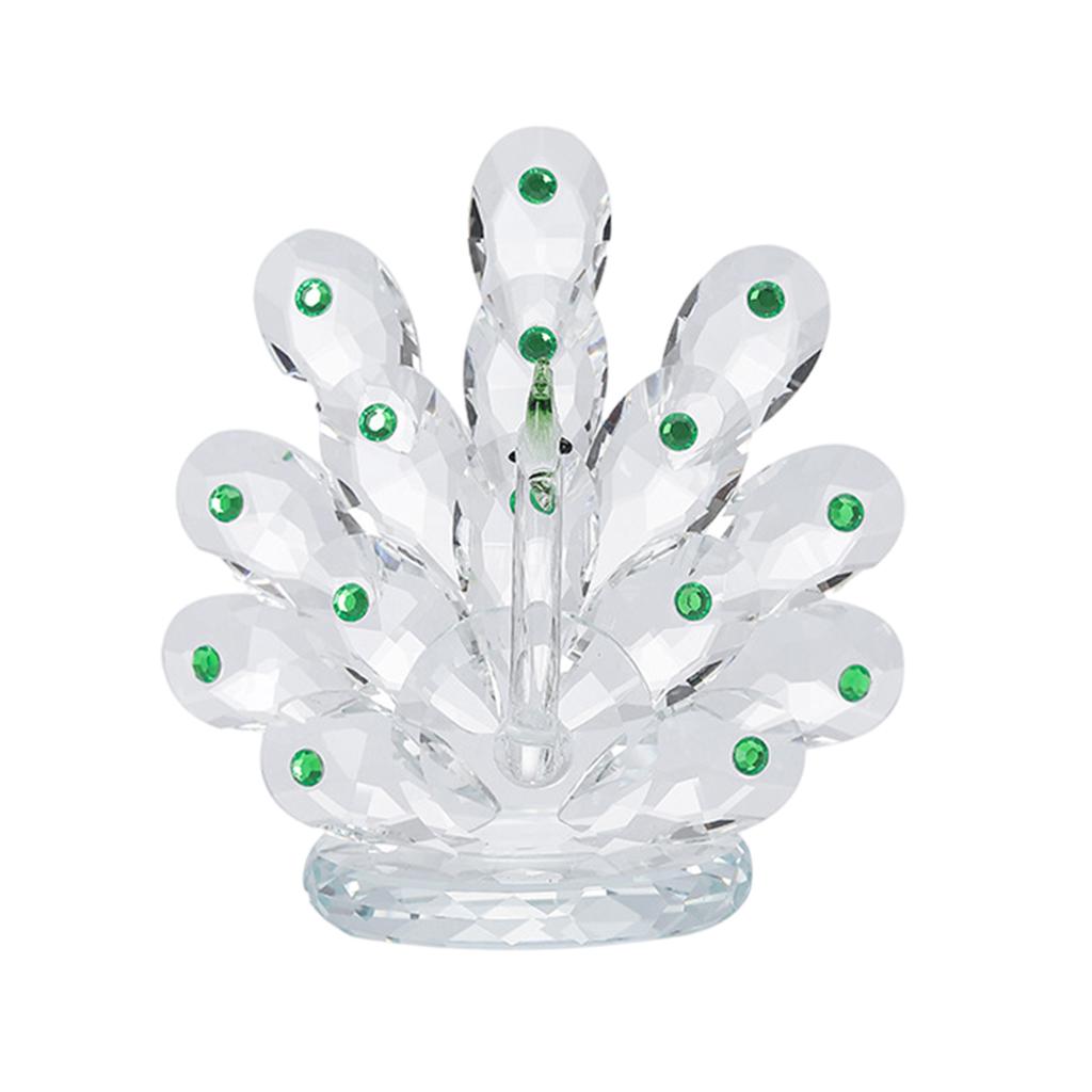 Maxbell Maxbell Crystal Peacock Sculpture Statue Figurine for Office Desk Store Green S