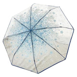 Maxbell 2xTransparent Umbrella Blossom Dome Umbrella Clear Bubble Umbrella Blue