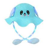 Maxbell Kids Bunny Hat with Light Cute with Moving Ears for Traveling Birthday Trips Blue