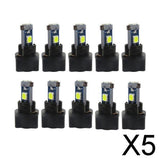 Maxbell 5x10 Pieces Car T5 3030 Instrument Panel 3LED Light for Twist Socket White