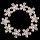 Maxbell 35pcs Crystal Rhinestone Pearl Flower Buttons Flatback Embellishment DIY Crafts