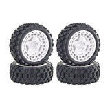 Maxbell 4Pcs RC Car Rubber Tires Good Grip 69mm Diameter Upgrade for 1:18 Car Trucks White