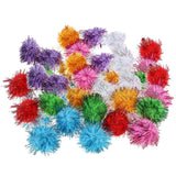 Pack of 42 Mixed Color Glitter PomPoms Balls Pom Poms Pet Toys Decor for Crafts