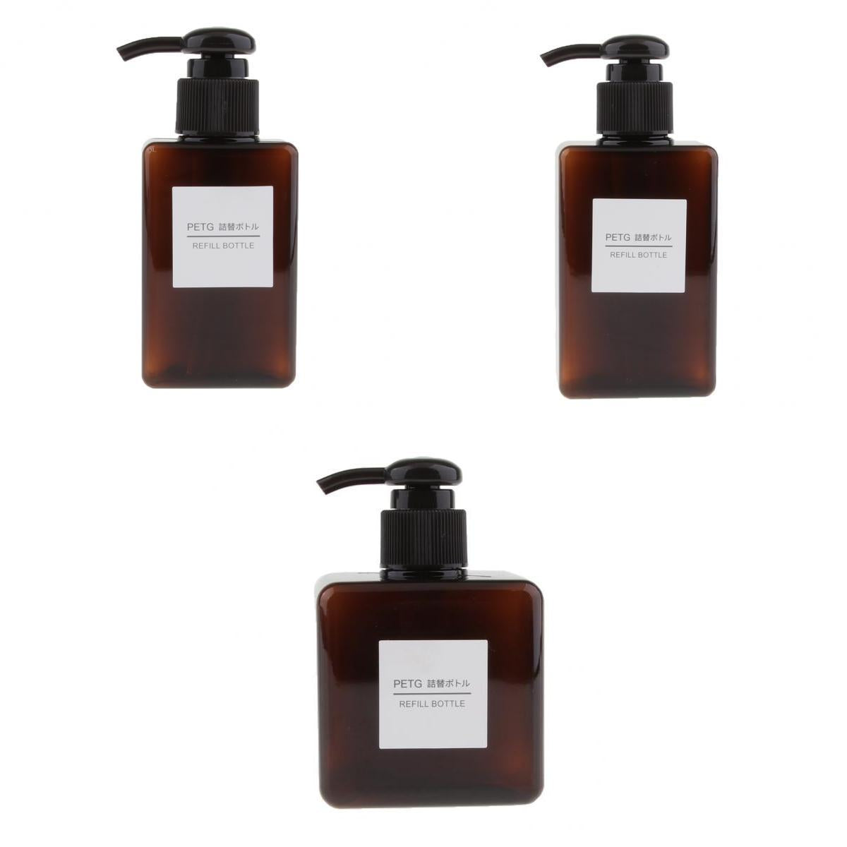 Maxbell 3pcs Foaming Soap Pump Dispenser Cosmetic Container Bottle Brown