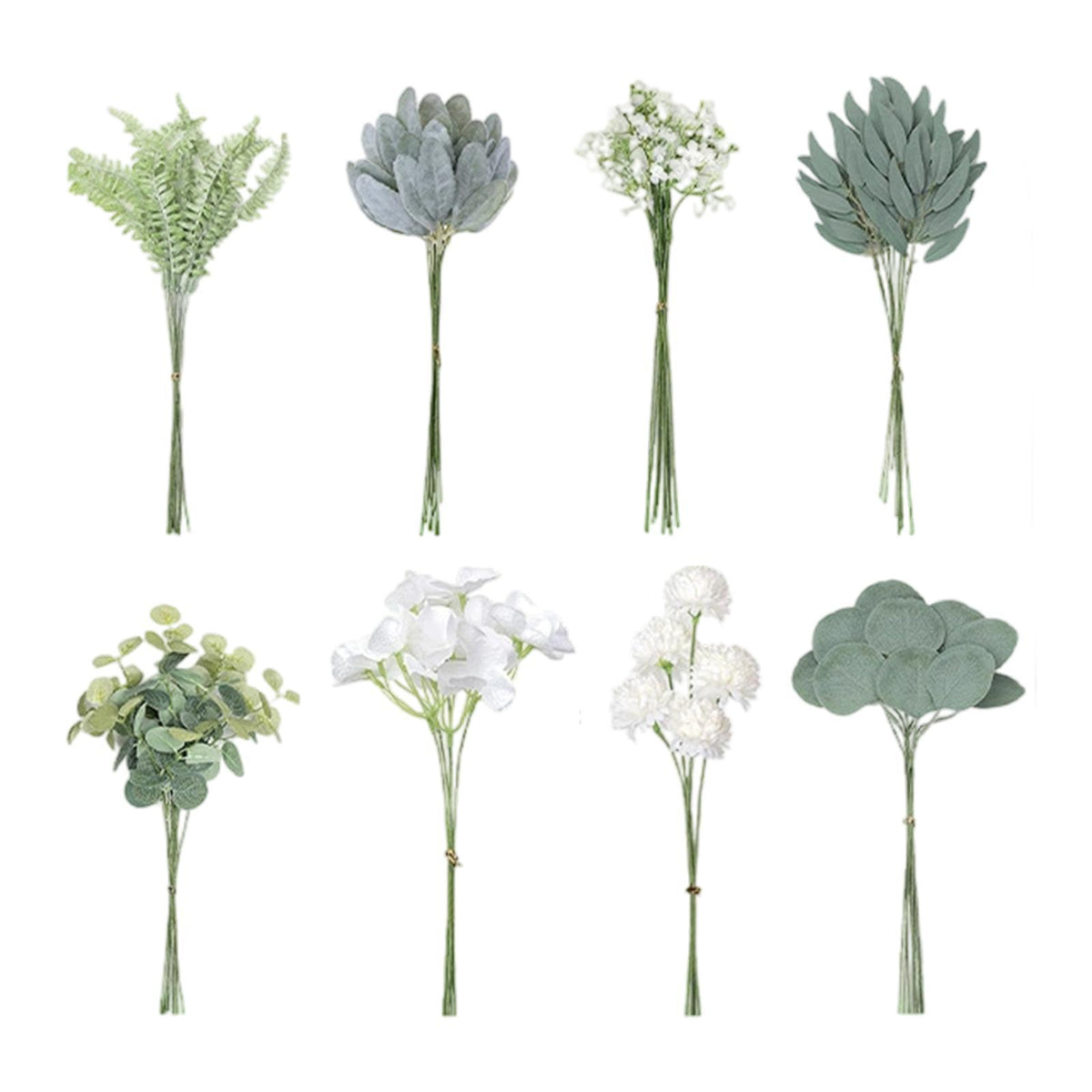 Maxbell Artificial Eucalyptus Leaves Stems Unique DIY Gift for Cafe Home Anniversary Style A
