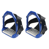 Maxbell 2Pcs Adults Stirrups Heavy Duty Horse Stirrups for Equestrian Saddle Outdoor Blue