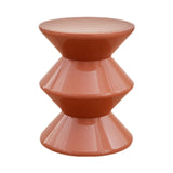 Shoe Changing Seat Side Table Hourglass Shaped Round for Living Room, Corner Brown