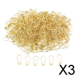 Maxbell 3x500Pcs Metal Gold Safety Pins/Gourd Pin/Bulb Pin for Clothing Crafting & DIY