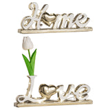Maxbell Love Home Table Decor Light up Letters Sign Block for Bedroom Party Entryway white silver